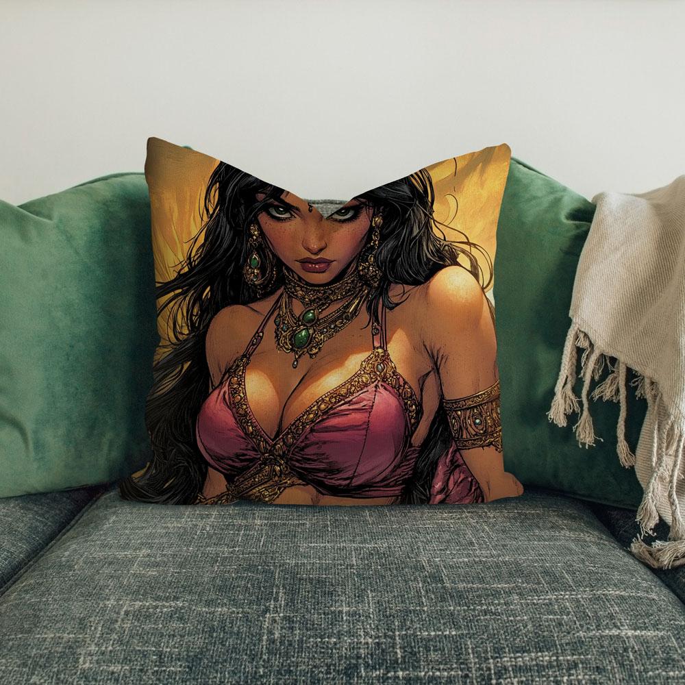 Comical Eyes Iii Belly Dance Throw Pillow 18 in x 18 in