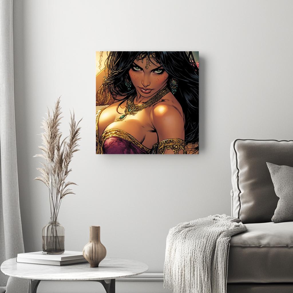 Comical Eyes IV Belly Dance Canvas Art 16 in x 16 in