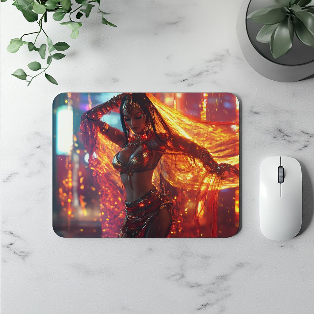 Cyberpunk Shimmy I Vintage Red - Belly Dance Office Decor