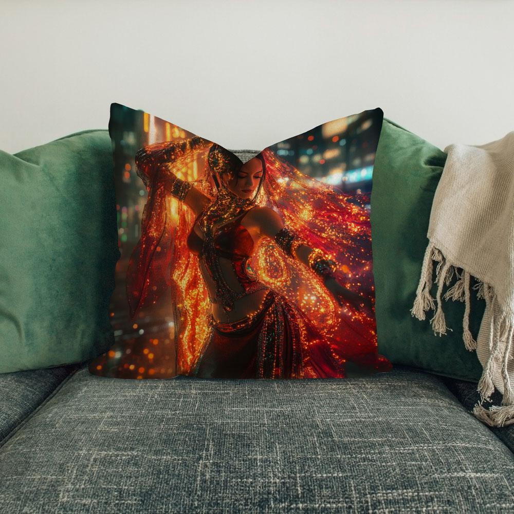 Cyberpunk Shimmy Ii Belly Dance Throw Pillow 18 in x 18 in