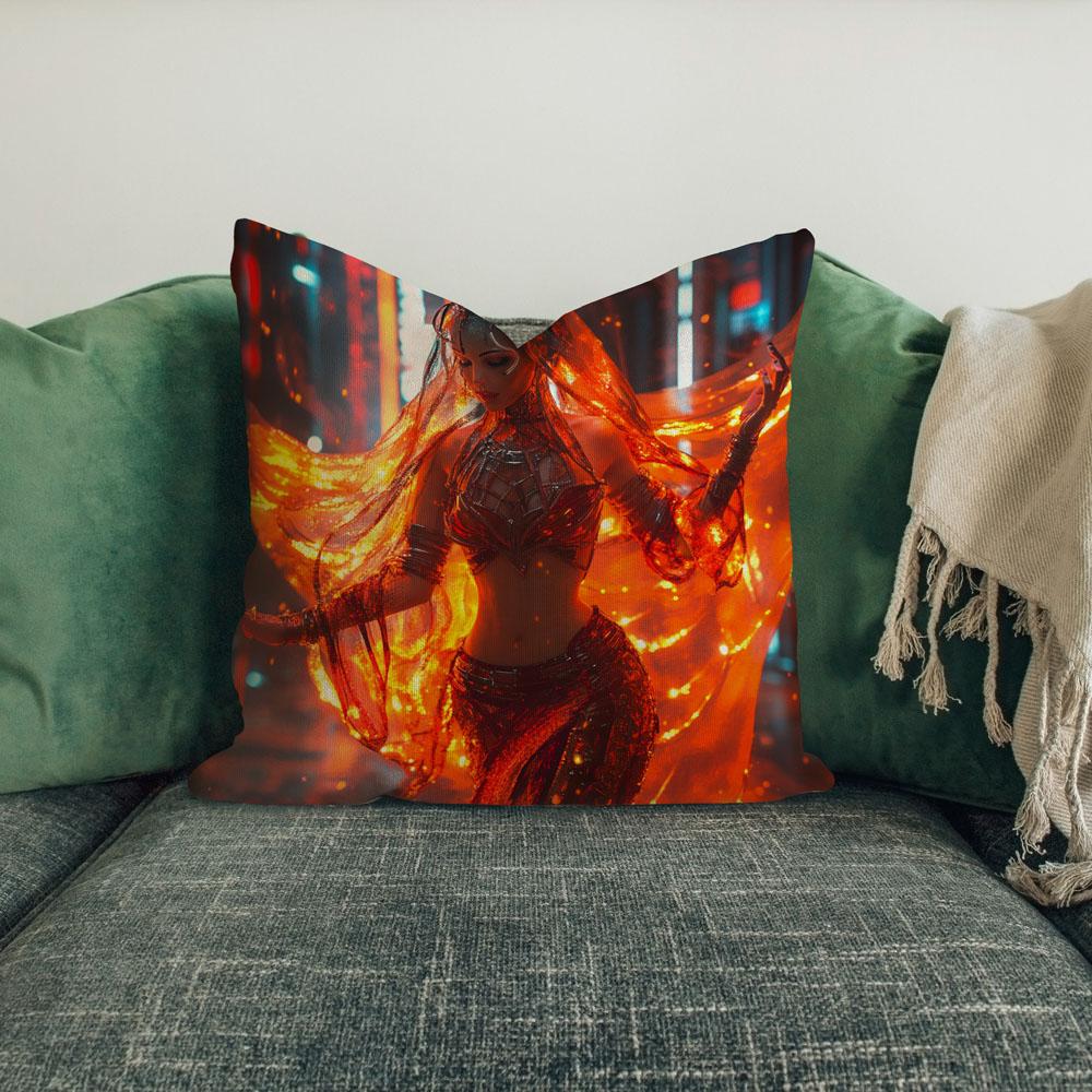 Cyberpunk Shimmy Iii Belly Dance Throw Pillow 18 in x 18 in