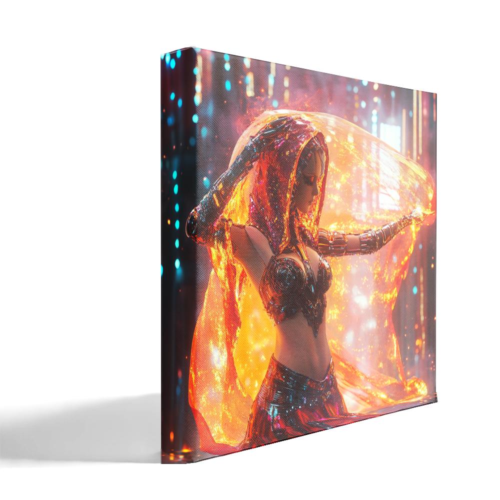 Cyberpunk Shimmy IX Belly Dance Canvas Art 16 in x 16 in