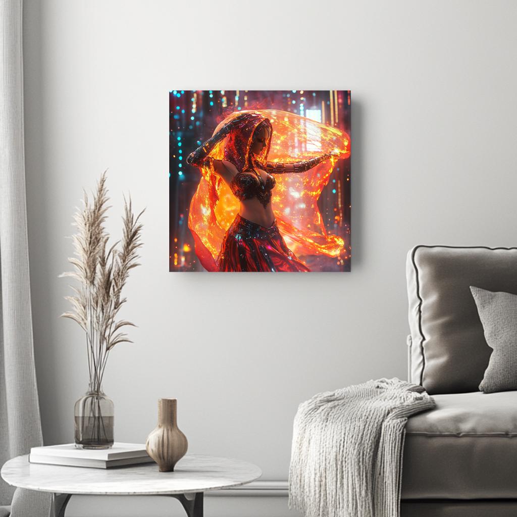 Cyberpunk Shimmy IX Belly Dance Canvas Art 16 in x 16 in