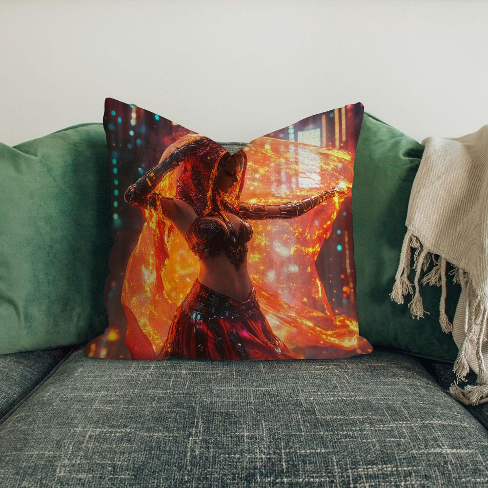 Cyberpunk Shimmy Ix Belly Dance Throw Pillow 18 in x 18 in