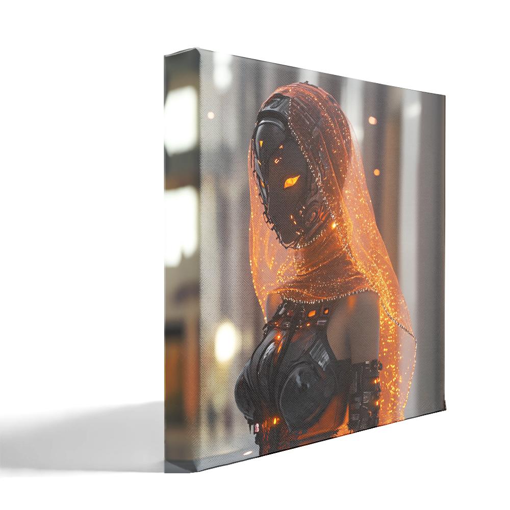 Cyberpunk Shimmy VI Belly Dance Canvas Art 16 in x 16 in