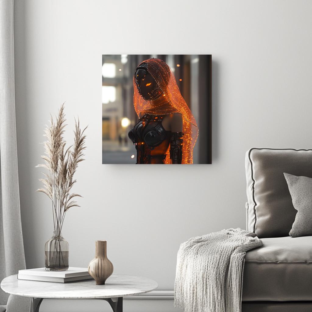 Cyberpunk Shimmy VI Belly Dance Canvas Art 16 in x 16 in