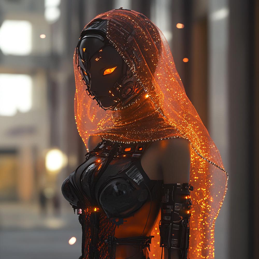 Cyberpunk Shimmy VI Vintage Red - Belly Dance Art Download