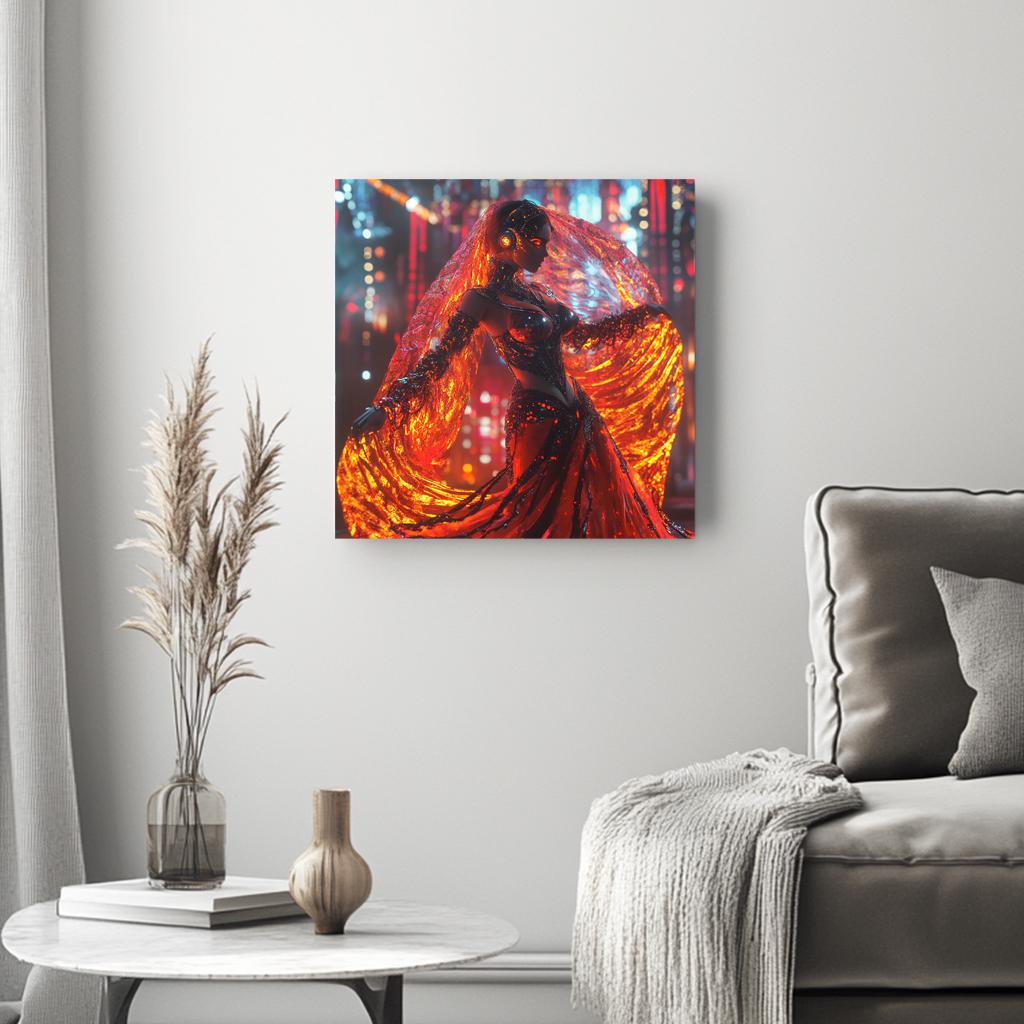 Cyberpunk Shimmy VII Belly Dance Canvas Art 16 in x 16 in