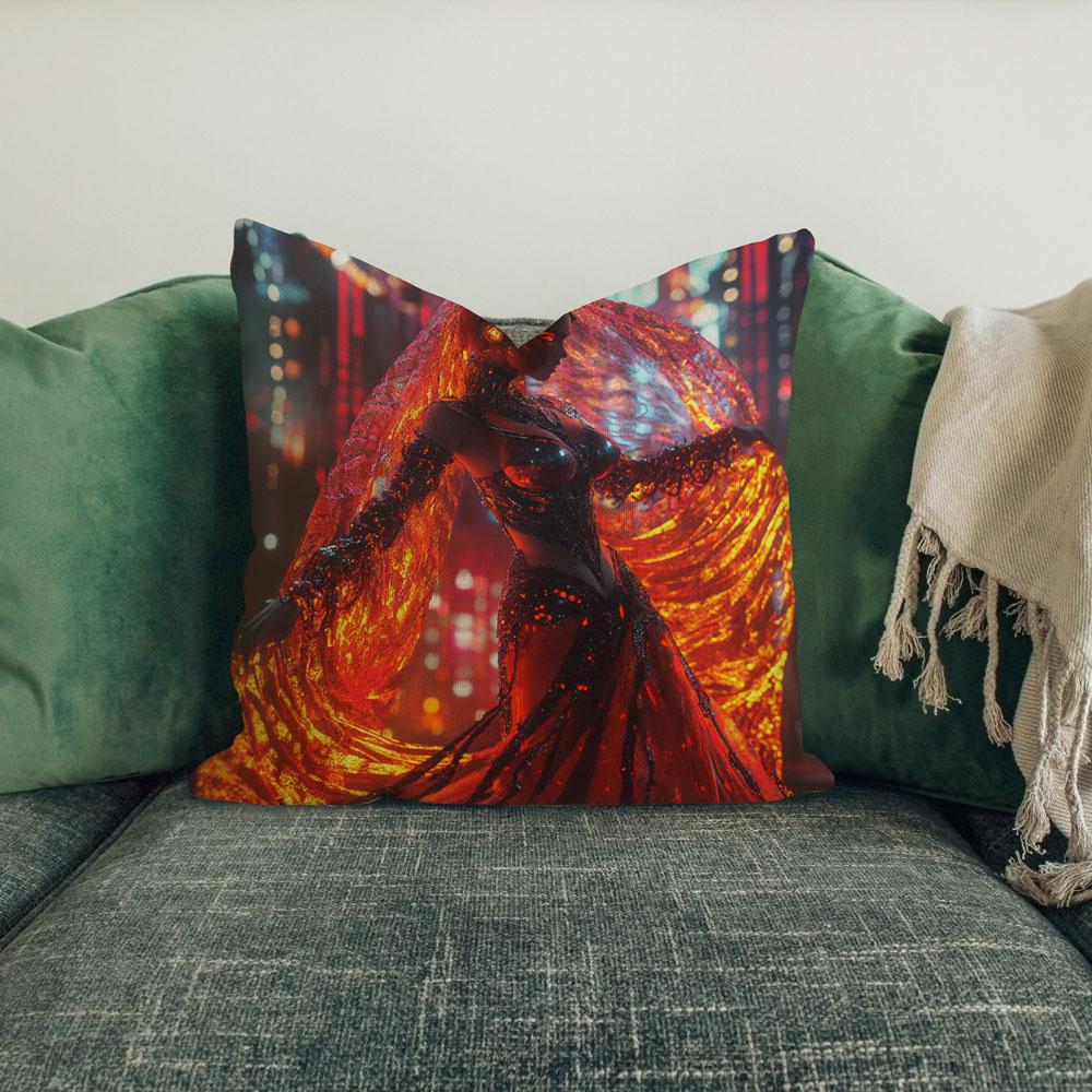 Cyberpunk Shimmy Vii Belly Dance Throw Pillow 18 in x 18 in