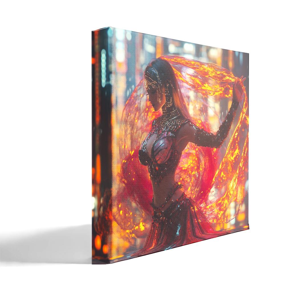 Cyberpunk Shimmy VIII Belly Dance Canvas Art 16 in x 16 in