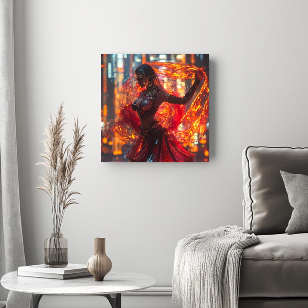 Cyberpunk Shimmy VIII Belly Dance Canvas Art 16 in x 16 in