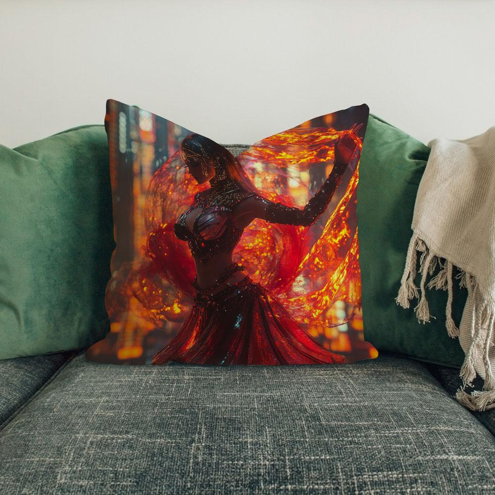 Cyberpunk Shimmy Viii Belly Dance Throw Pillow 18 in x 18 in