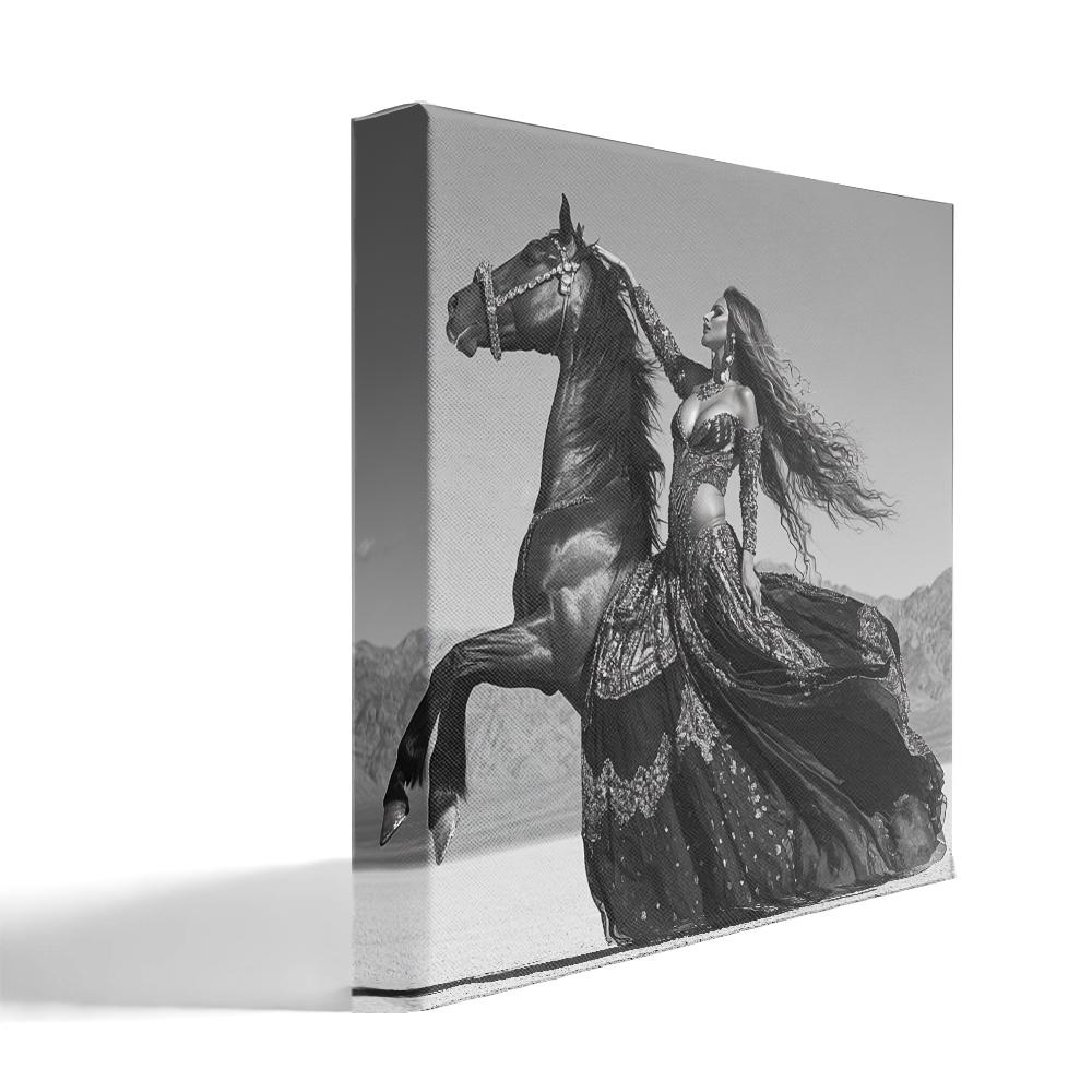 Dancer and Horse I Belly Dance Canvas Art 16 in x 16 in