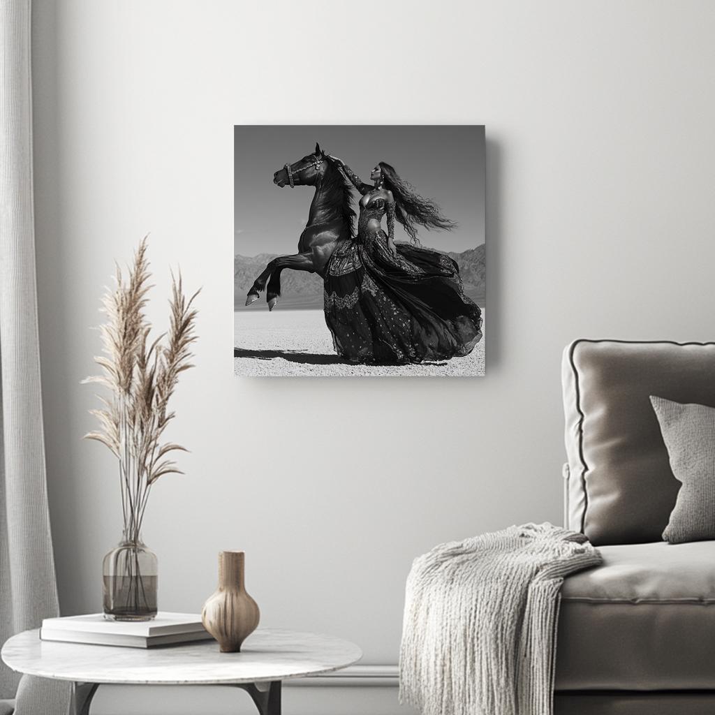 Dancer and Horse I Belly Dance Canvas Art 16 in x 16 in