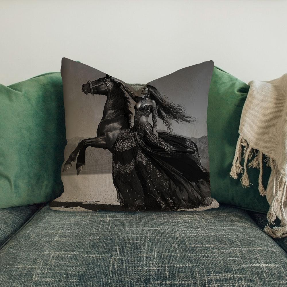 Dancer And Horse I Belly Dance Throw Pillow 18 in x 18 in
