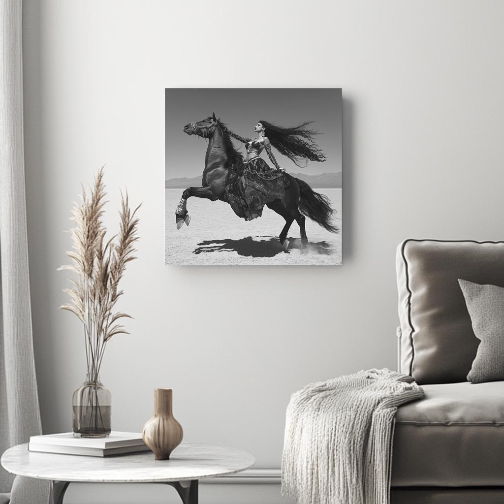 Dancer and Horse II Belly Dance Canvas Art 16 in x 16 in