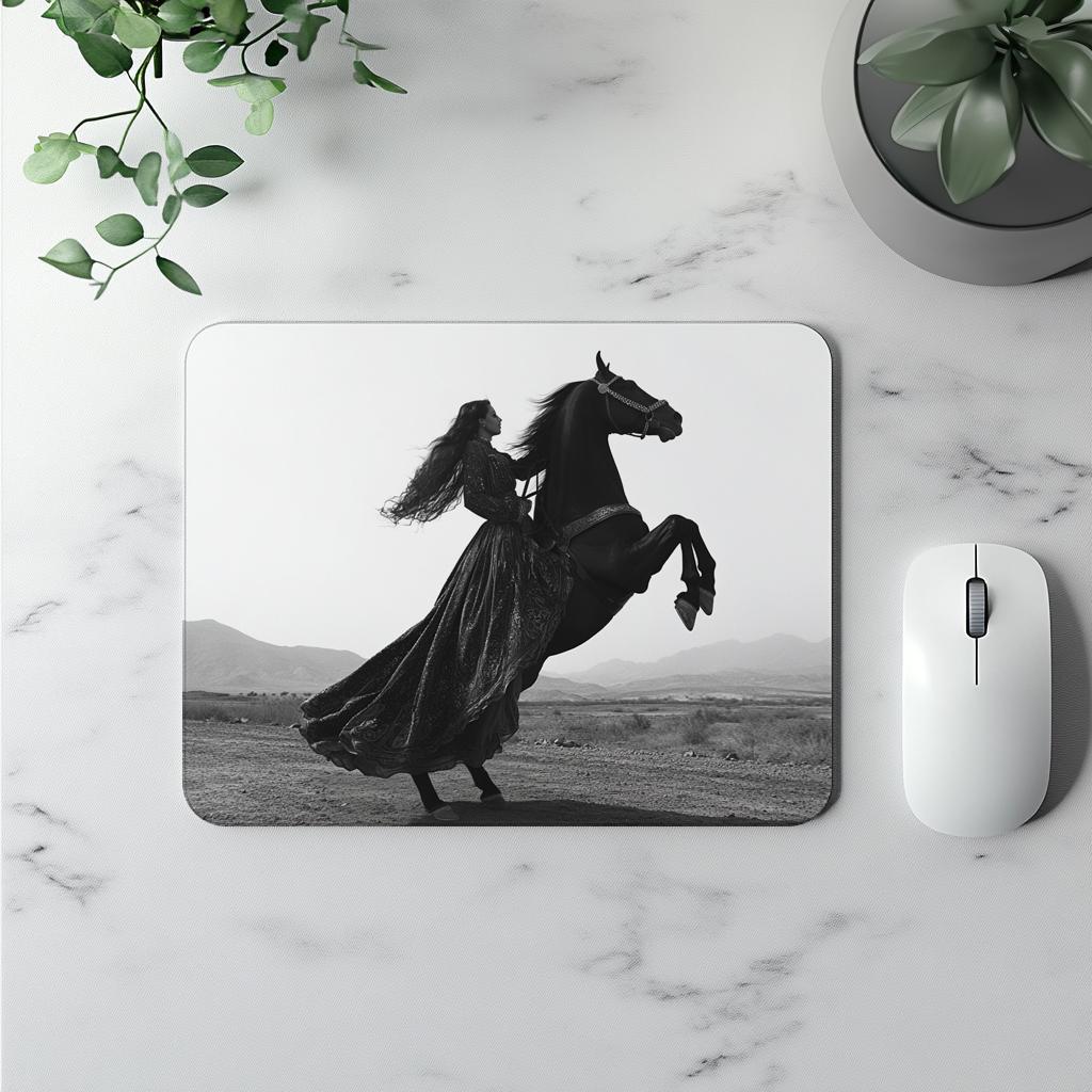Dancer and Horse III Watercolor Purple - Belly Dance Office Decor | Mouse Pads