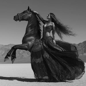 Dancer and Horse IV Watercolor Purple - Belly Dance Art Download