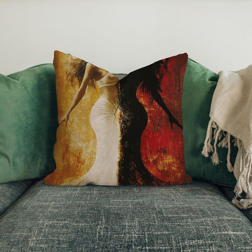 Dark Vs Light I Belly Dance Throw Pillow 18 in x 18 in