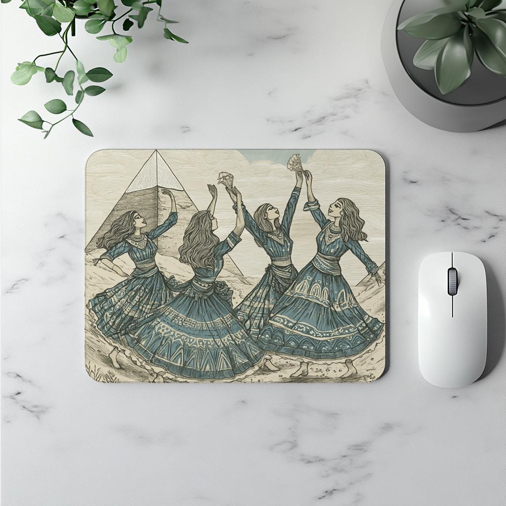 Drawn to the Pyramids I Vintage Red - Belly Dance Office Decor