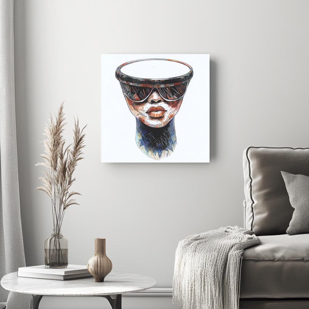 Dum Tek on the Brain I Belly Dance Canvas Art 16 in x 16 in