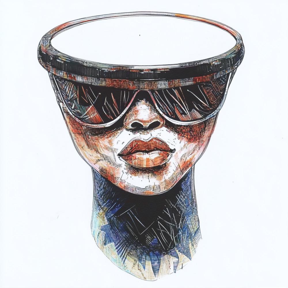 Dum Tek on the Brain I Vintage Red - Belly Dance Art Download