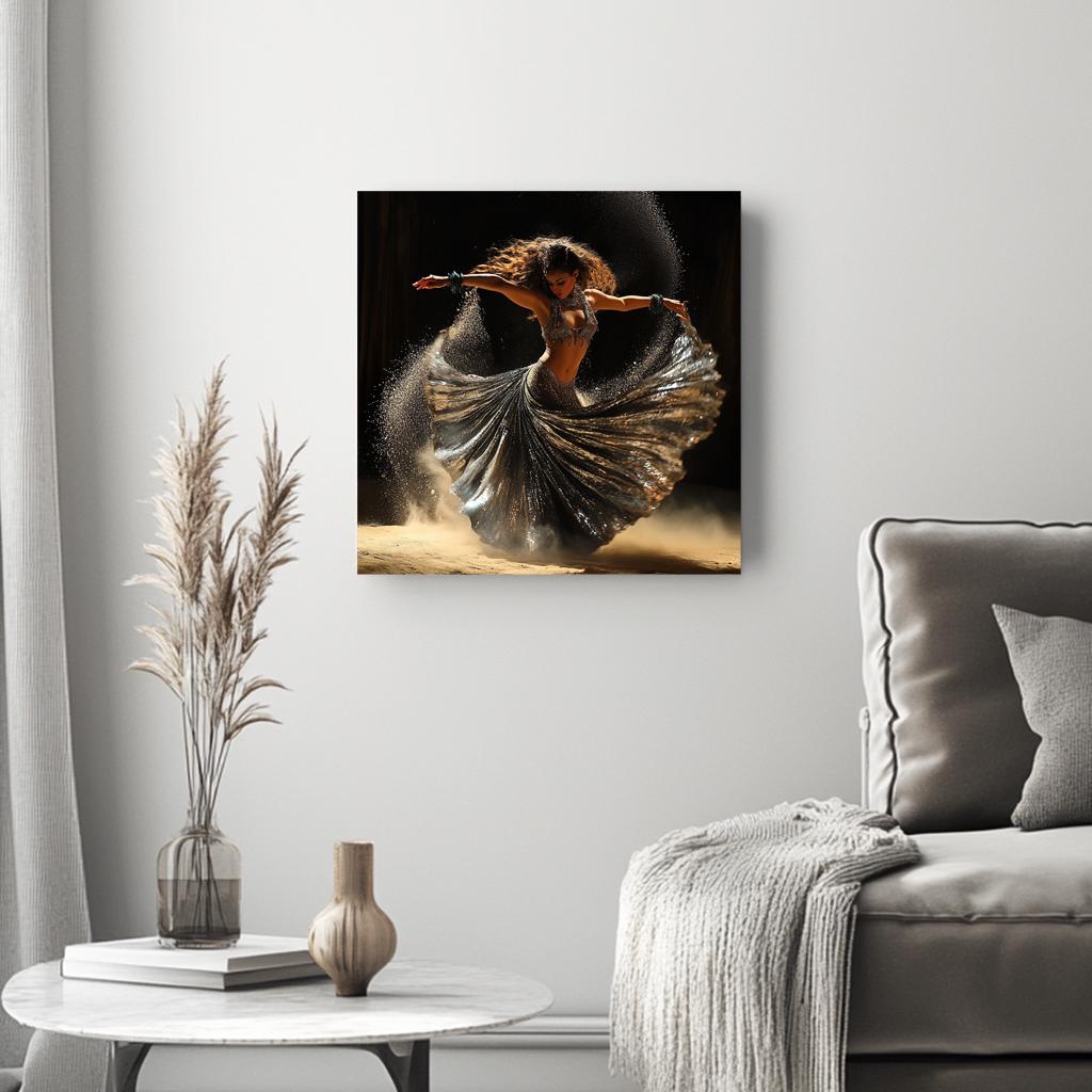 Earth Connection I Belly Dance Canvas Art 16 in x 16 in