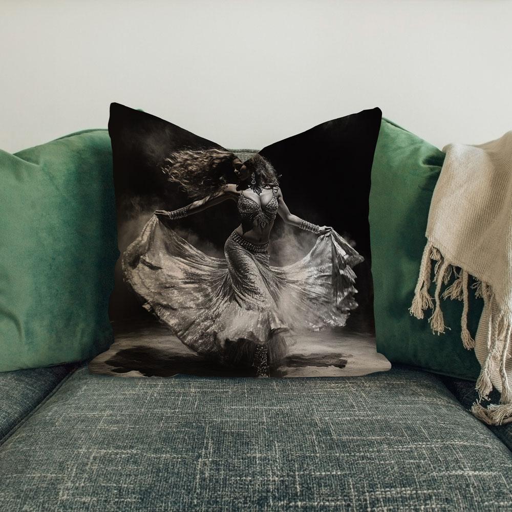 Earth Connection Ii Belly Dance Throw Pillow 18 in x 18 in