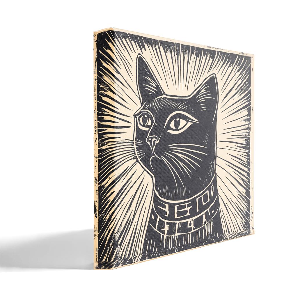 Egyptian Cat Block I Belly Dance Canvas Art 16 in x 16 in