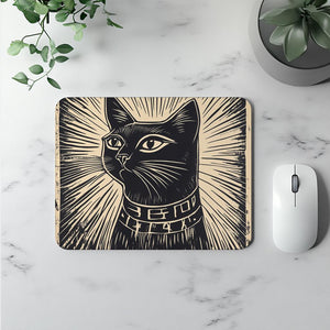 Egyptian Cat Block I Watercolor Purple - Belly Dance Office Decor | Mouse Pads