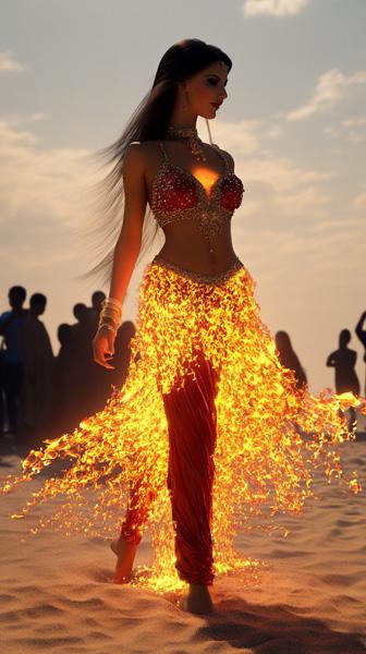 Fire Goddess Walks I Watercolor Purple - Belly Dance Art Download