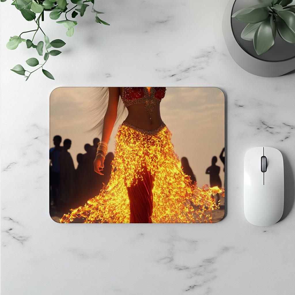 Fire Goddess Walks I Watercolor Purple - Belly Dance Office Decor | Mouse Pads