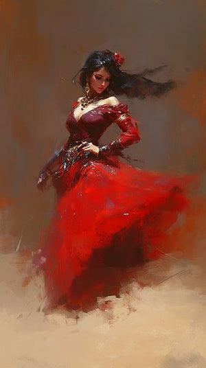 Fire Pastel Solo I Watercolor Purple - Belly Dance Art Download