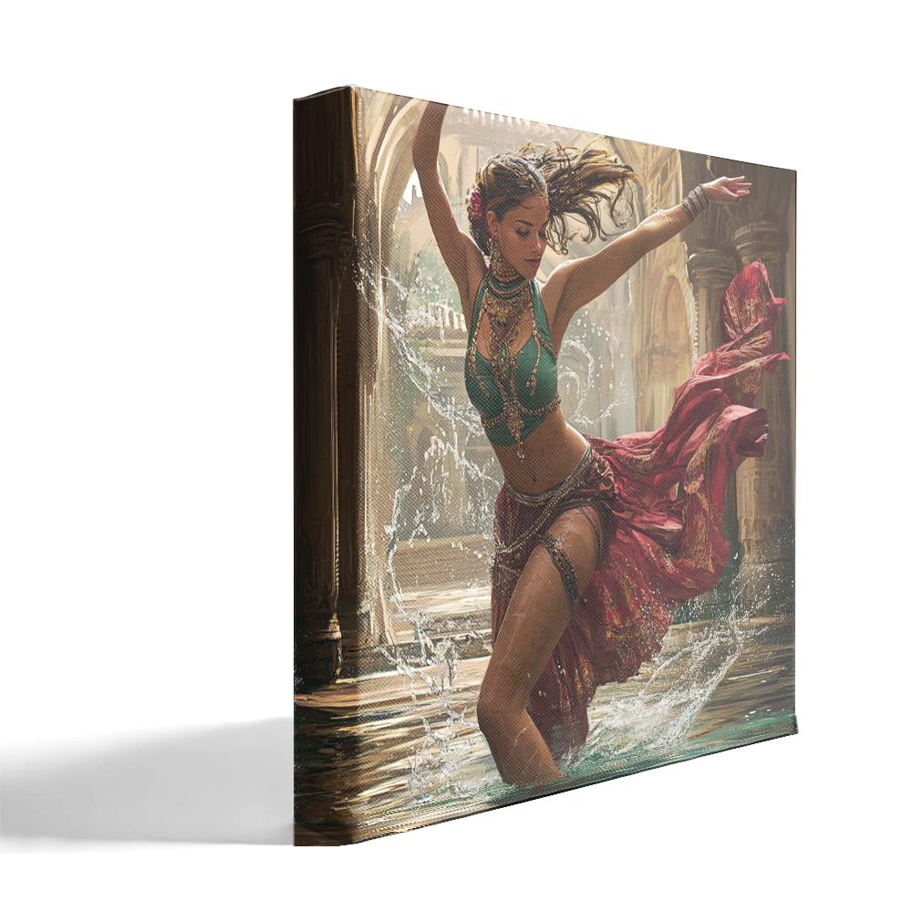 Fountain Dance I Belly Dance Canvas Art 16 in x 16 in