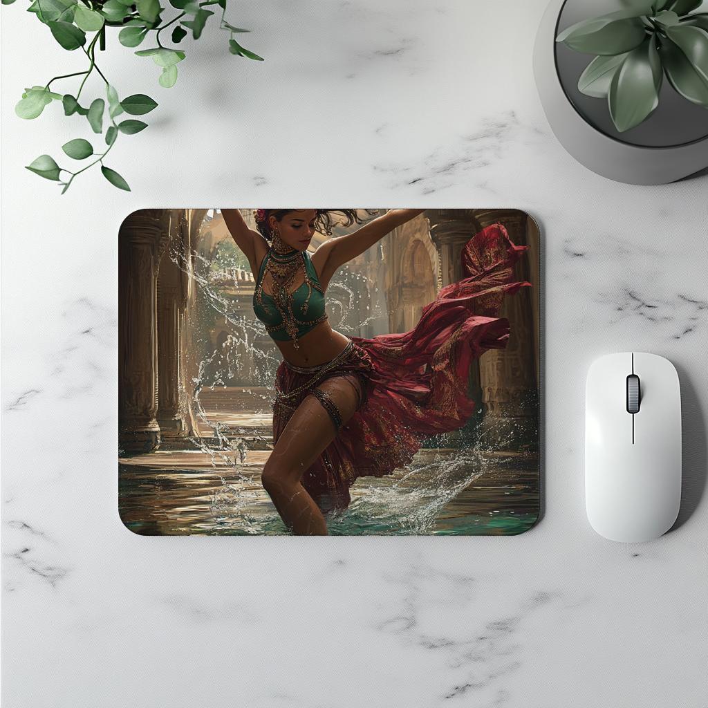 Fountain Dance I Vintage Red - Belly Dance Office Decor
