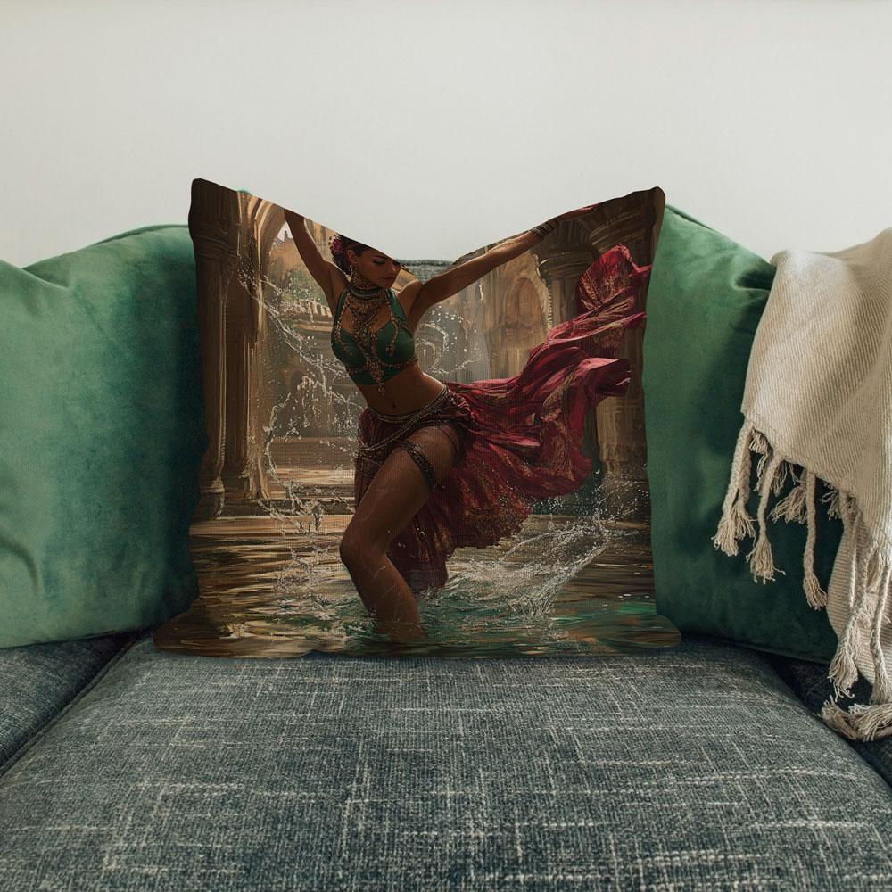 Fountain Dance I Belly Dance Throw Pillow 18 in x 18 in