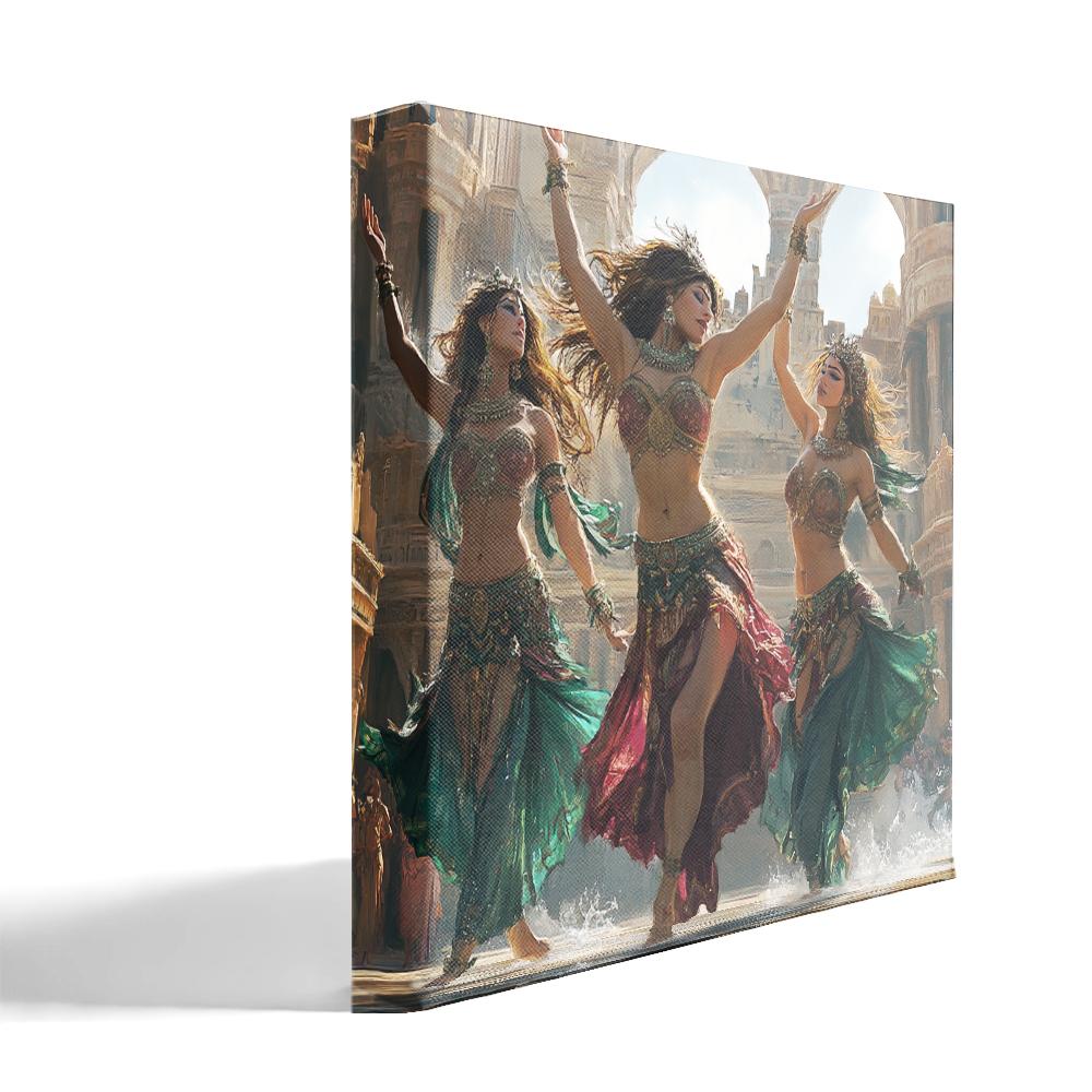Fountain Dance II Belly Dance Canvas Art 16 in x 16 in