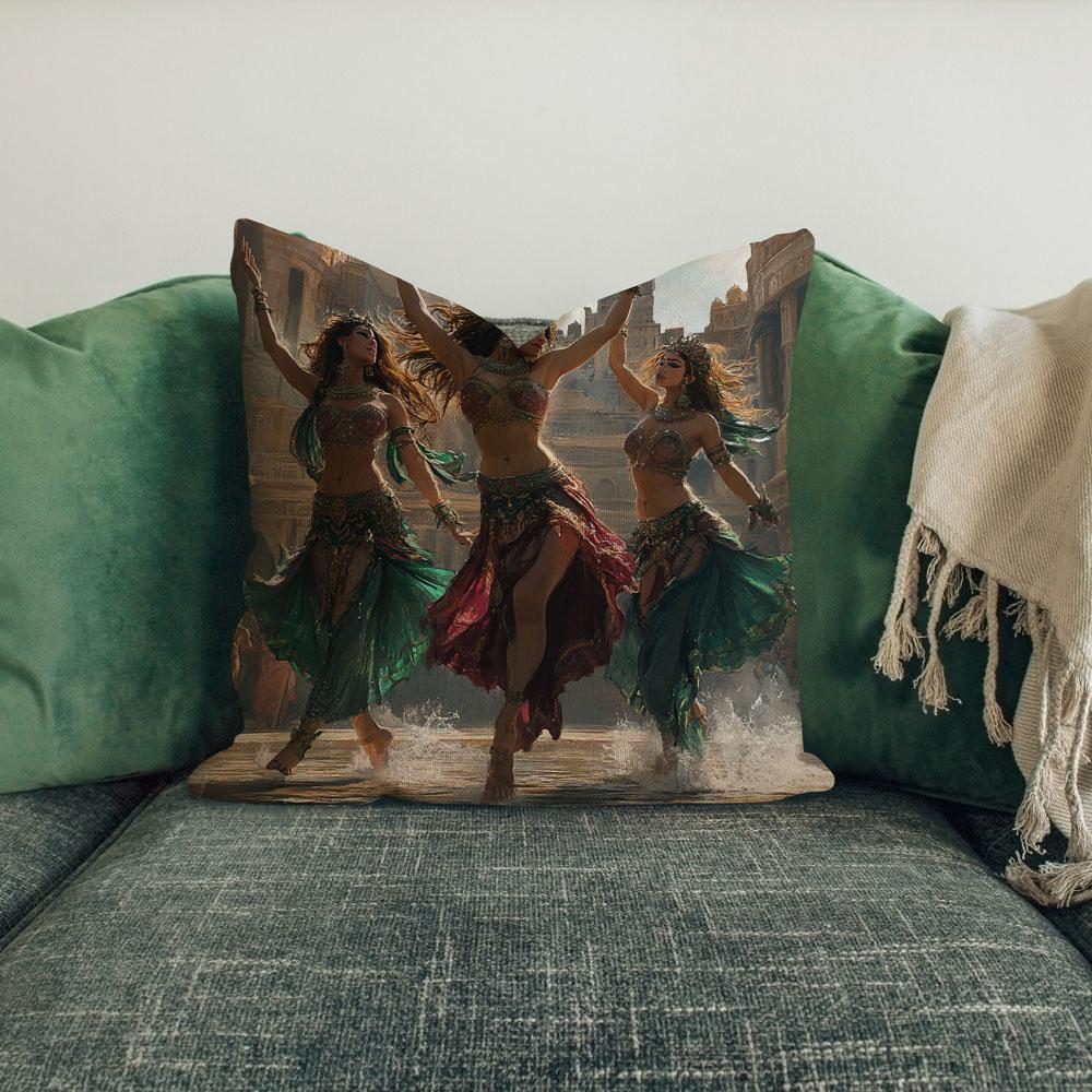 Fountain Dance Ii Belly Dance Throw Pillow 18 in x 18 in