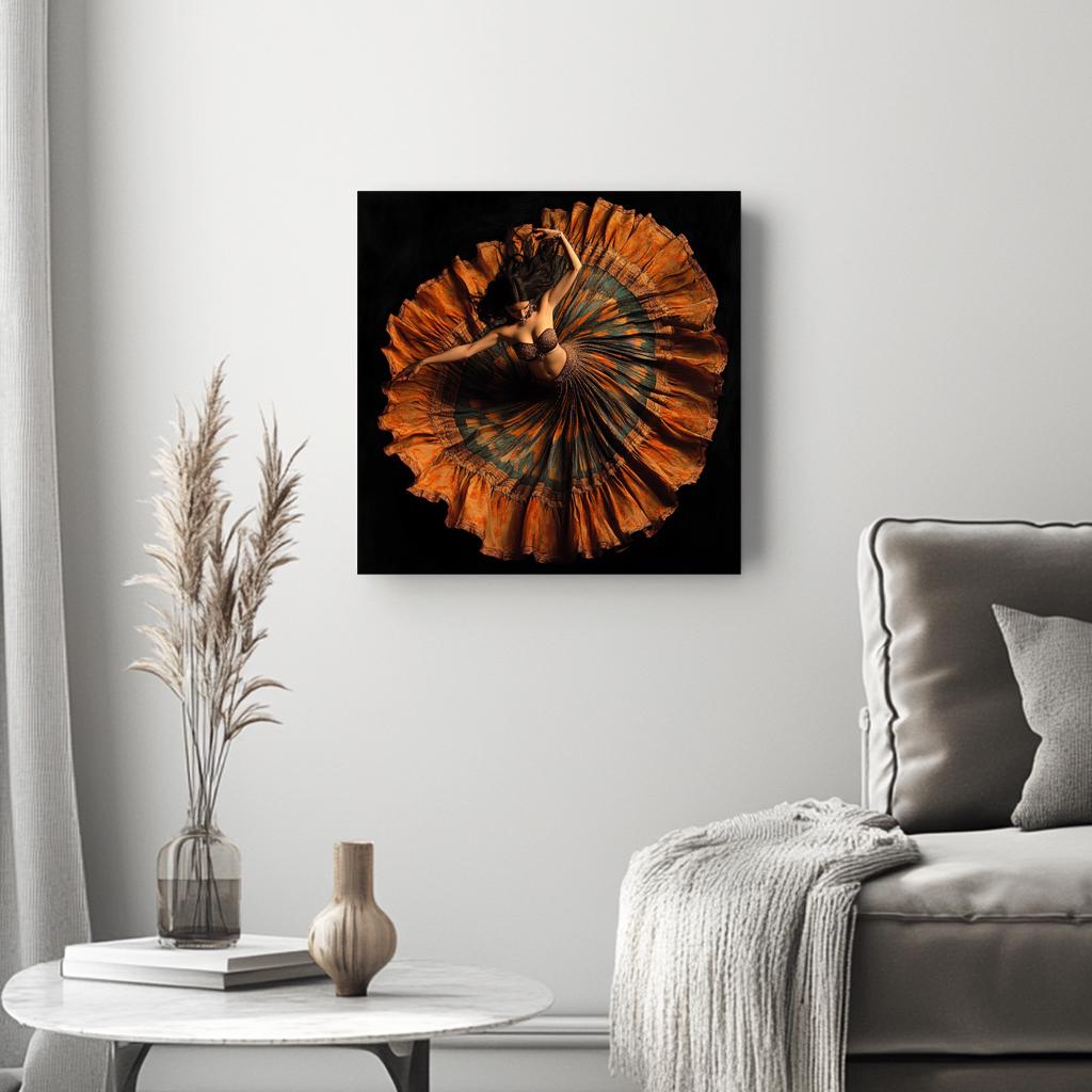Full Circle Perspective I Belly Dance Canvas Art 16 in x 16 in