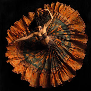 Full Circle Perspective I Vintage Red - Belly Dance Art Download