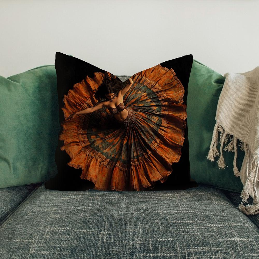 Full Circle Perspective I Belly Dance Throw Pillow 18 in x 18 in