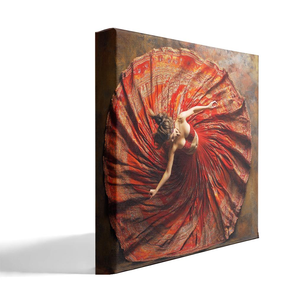 Full Circle Perspective II Belly Dance Canvas Art 16 in x 16 in