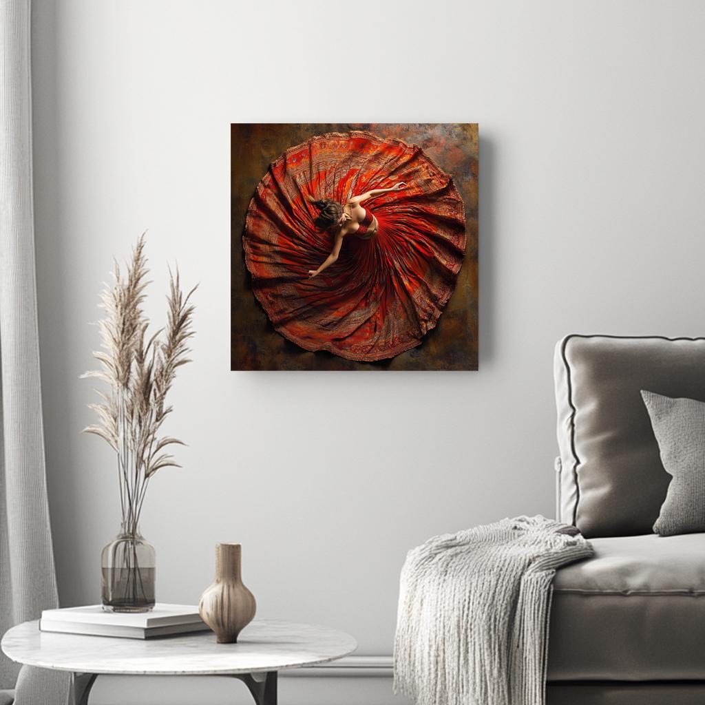 Full Circle Perspective II Belly Dance Canvas Art 16 in x 16 in