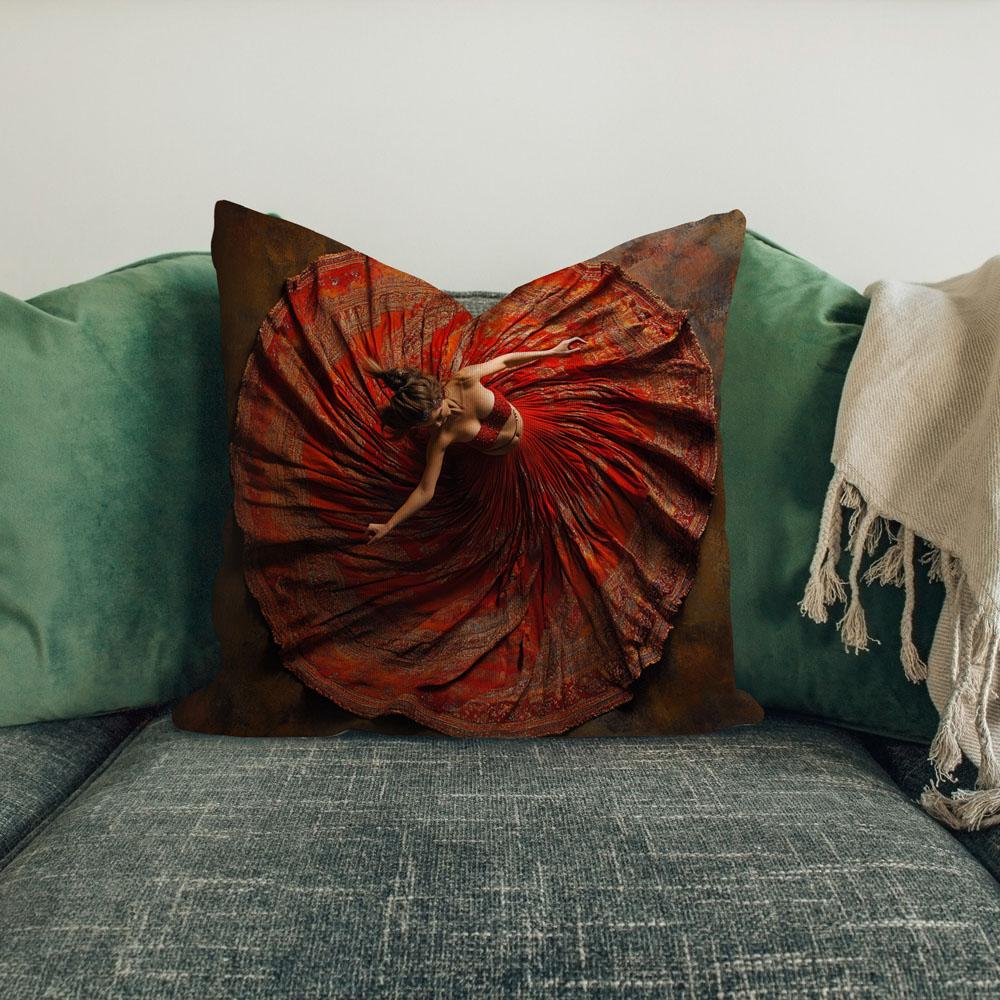 Full Circle Perspective Ii Belly Dance Throw Pillow 18 in x 18 in