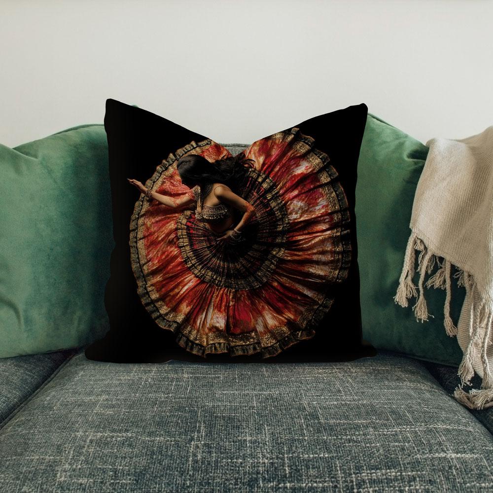 Full Circle Perspective Iv Belly Dance Throw Pillow 18 in x 18 in