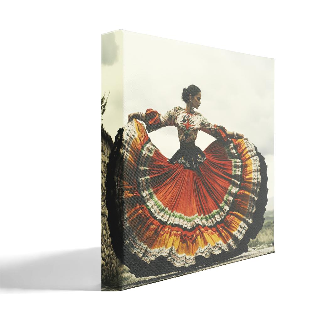 Full Circle Skirt I Belly Dance Canvas Art 16 in x 16 in