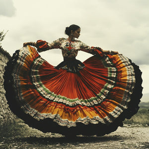 Full Circle Skirt I Vintage Red - Belly Dance Art Download