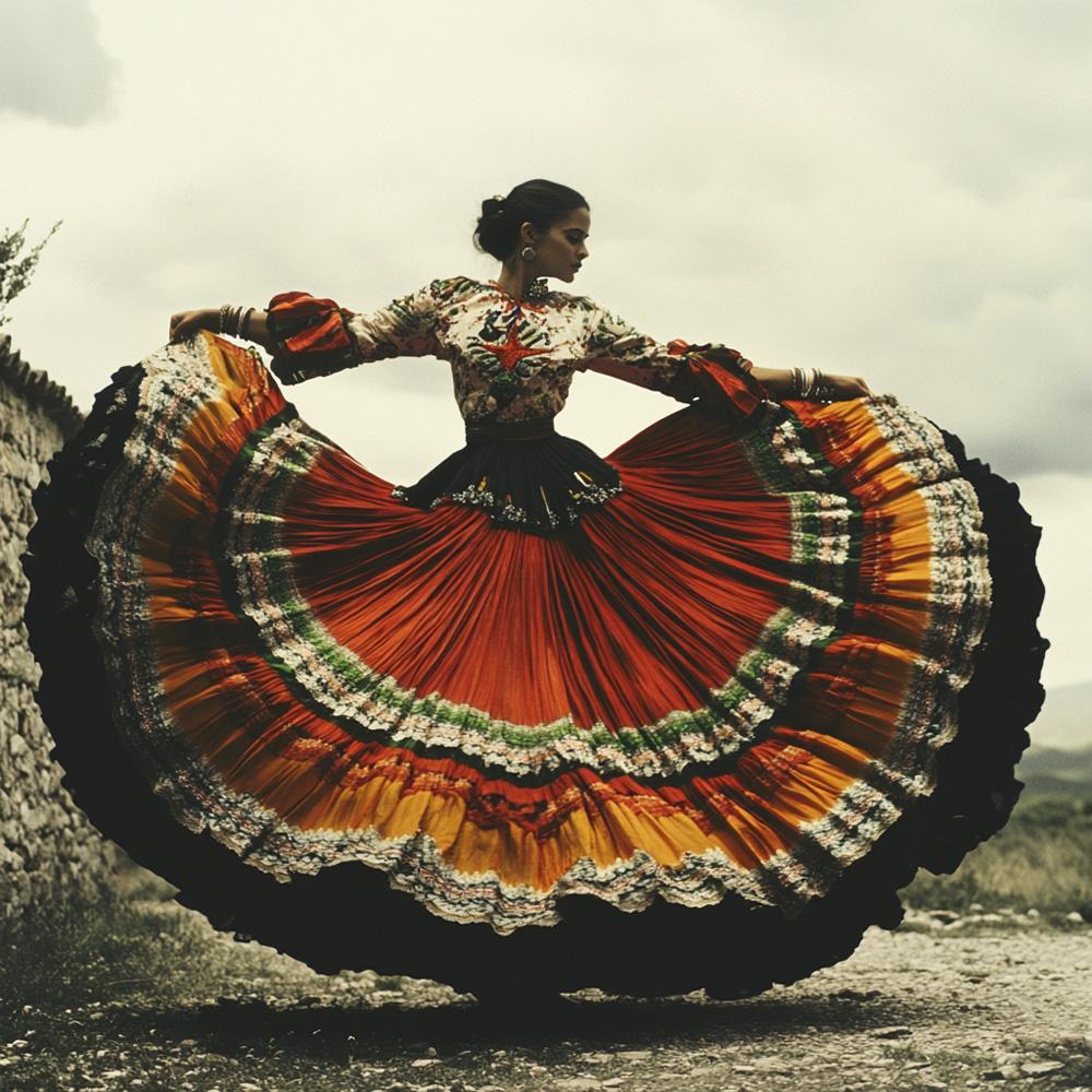 Full Circle Skirt I Vintage Red - Belly Dance Art Download