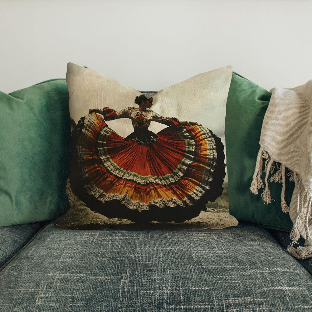 Full Circle Skirt I Belly Dance Throw Pillow 18 in x 18 in