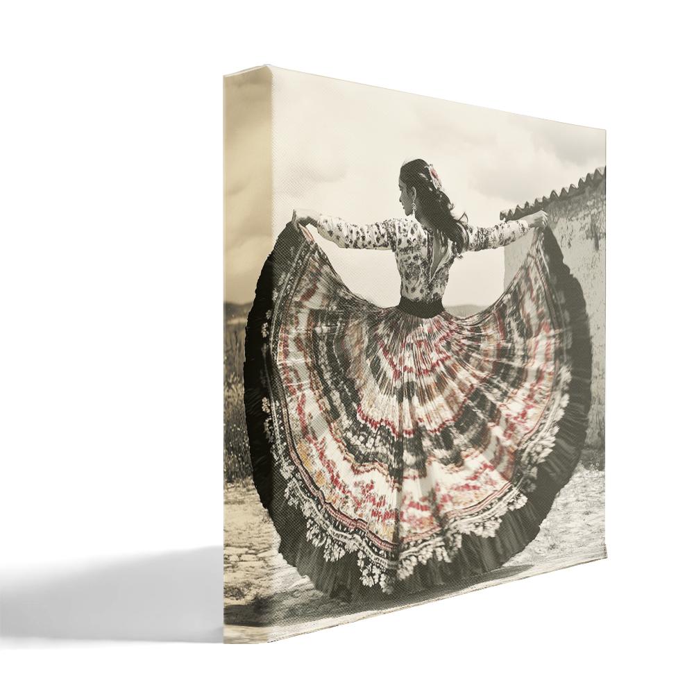 Full Circle Skirt II Belly Dance Canvas Art 16 in x 16 in